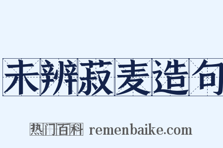 未辨菽麦造句是什么意思的图片
